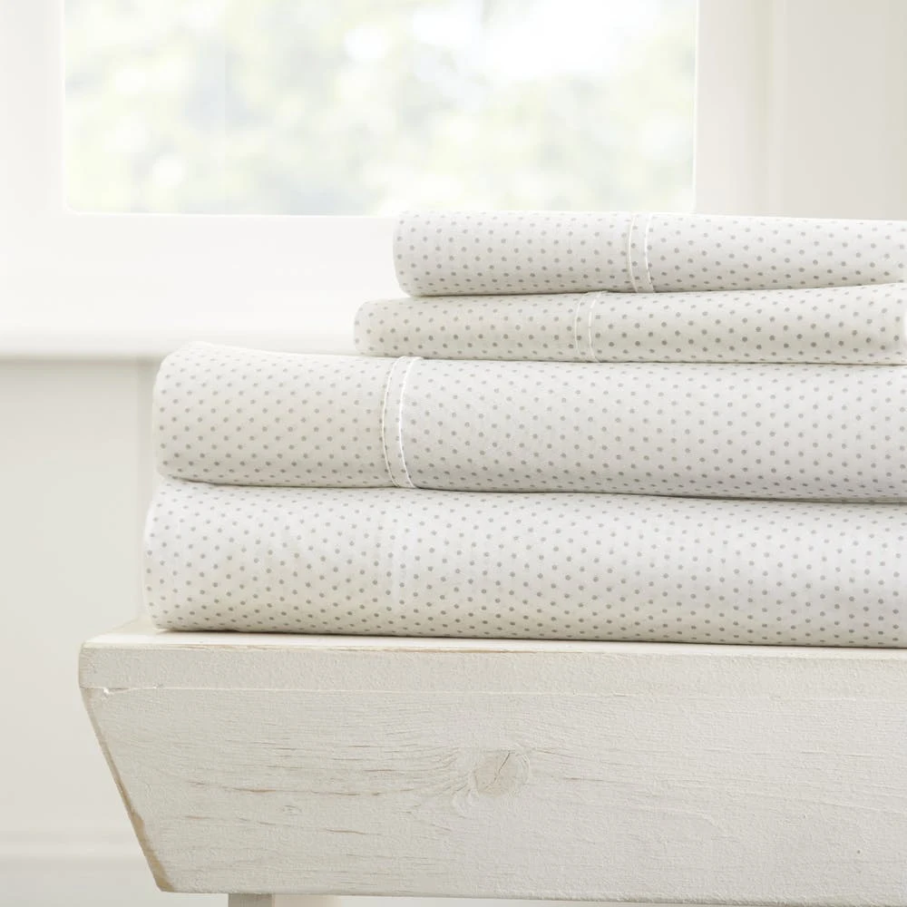 Premium Sheet Sets - Gray Dotted Queen 4 Piece 1