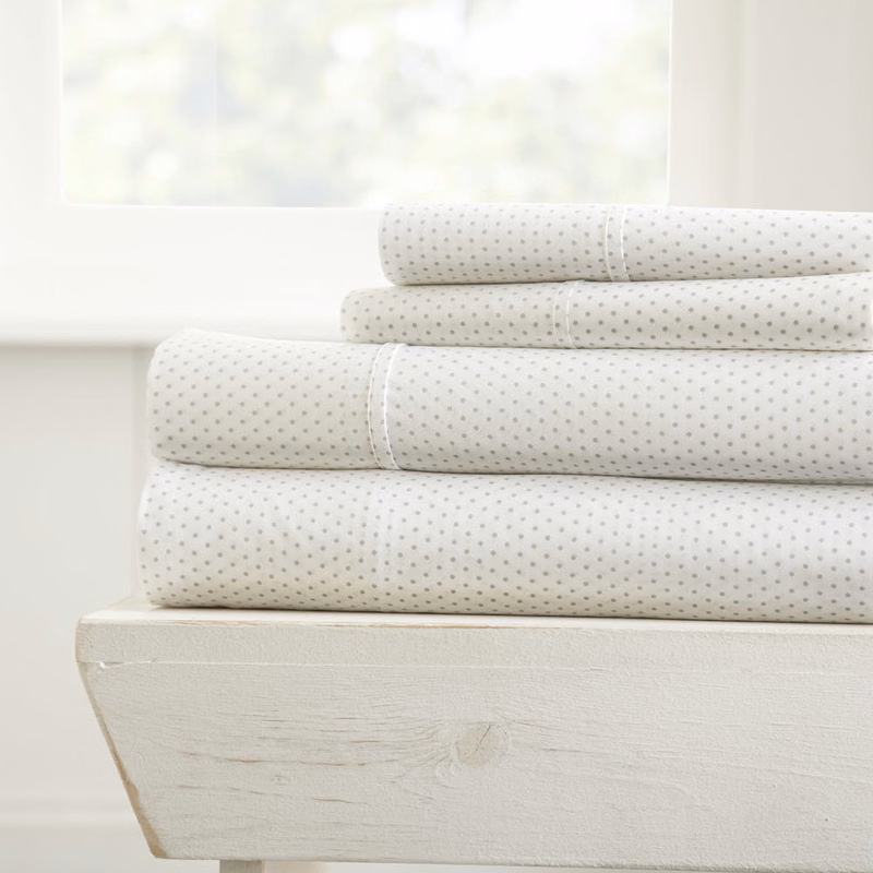 Premium Sheet Sets - Gray Dotted Cali King 4 Piece