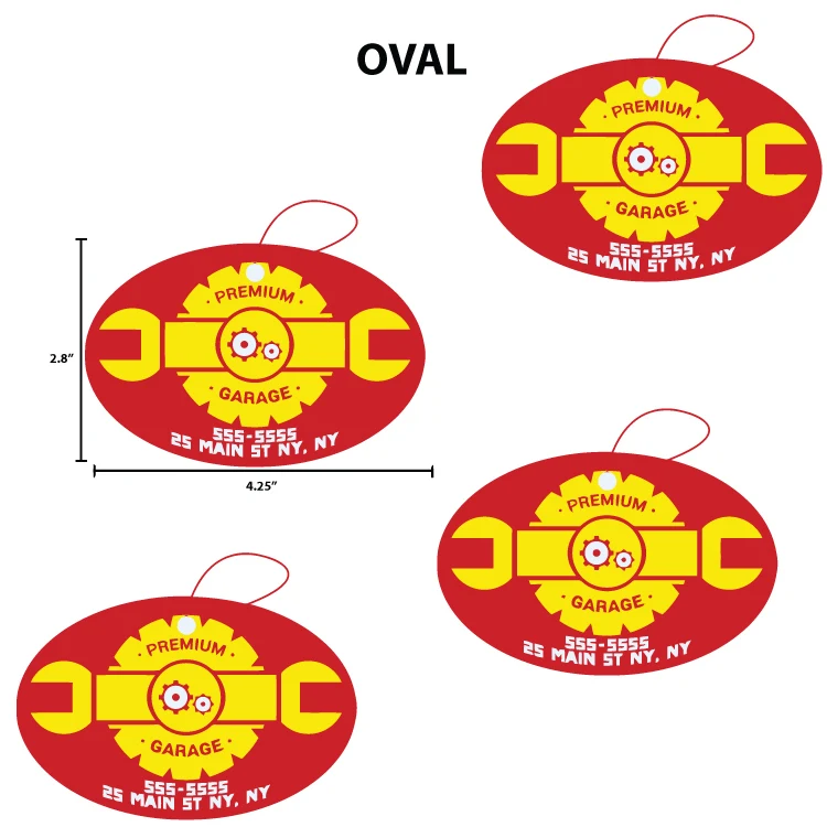 Oval Shape Custom Air Fresheners - Top 10 Scents 1