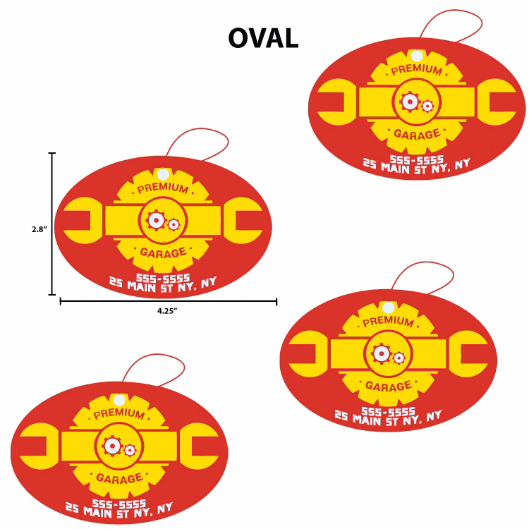 Oval Shape Custom Air Fresheners - Top 10 Scents