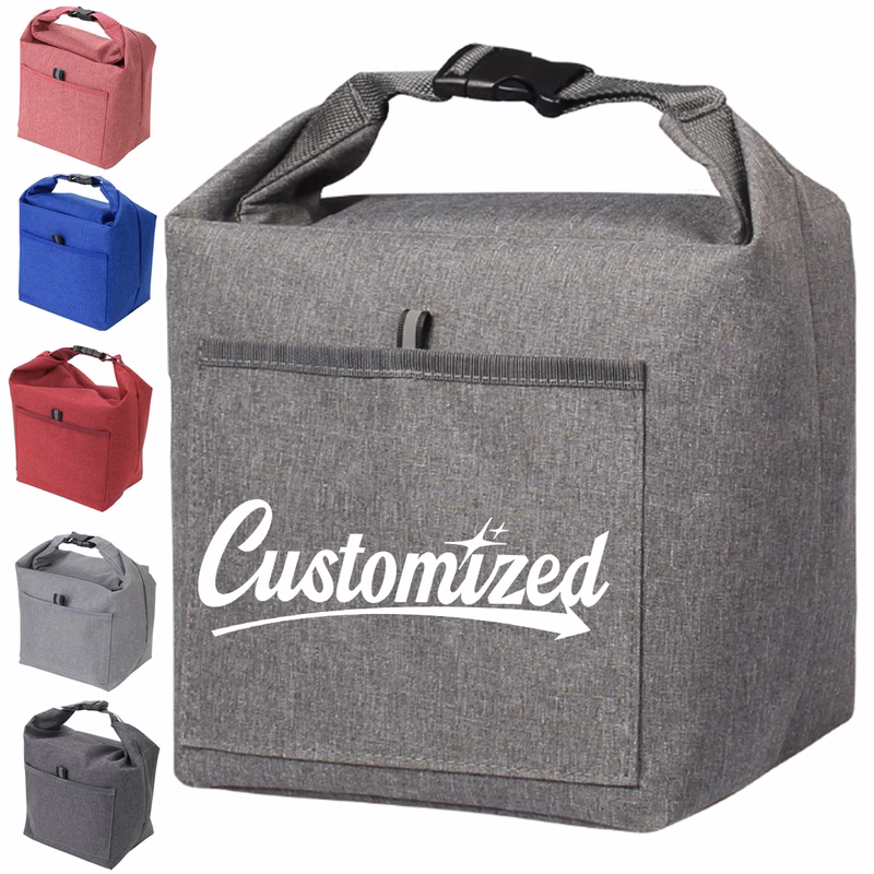 Reusable Insulated Tote Lunch Bag with Buckle Closure