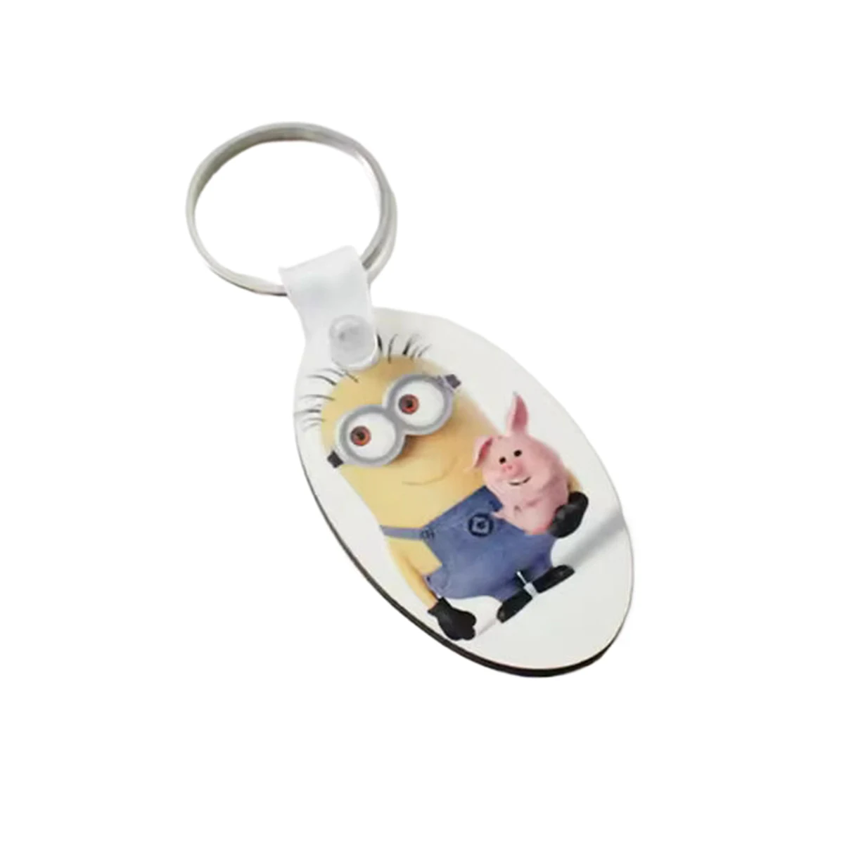 Oval Shape MDF Keychain 1