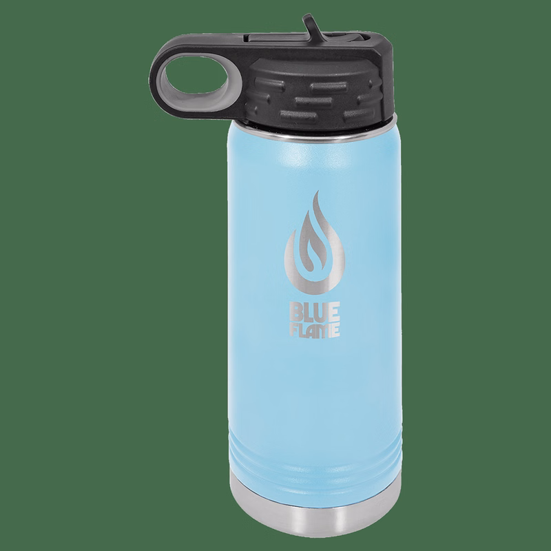 20 oz. Light Blue Laser Engraved Polar Camel Water Bottles