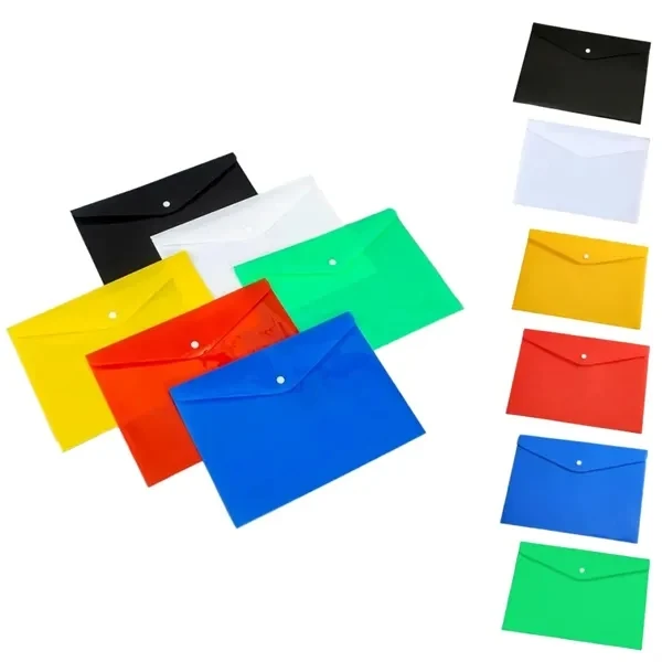 Custom A4 Transparent Snap-Button Document Bag — Waterproof Office Organization Storage 1
