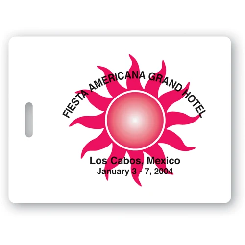 Screen Printed Poly Write-on Tag w/ Flexible Plastic Loop Strap (3"x4") Rectangle 1