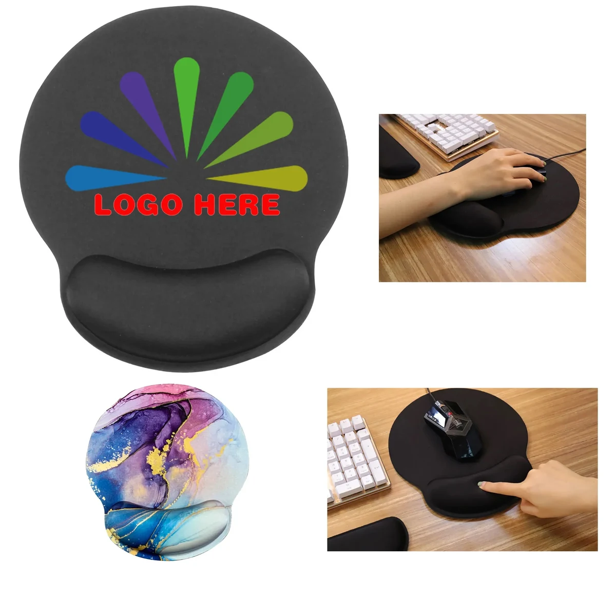 Full Color Memory Foam Mouse Pad with Wrist Support MOQ50 1