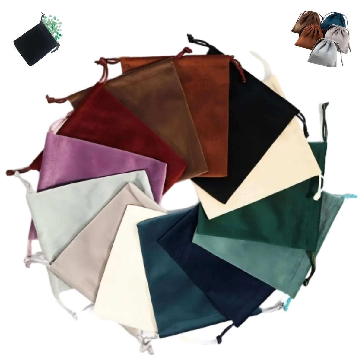 6x8 Inch Flocked Drawstring Pouch 1