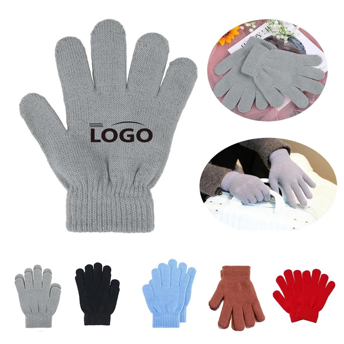 Kid's Stretchy Warm Knit Gloves 1