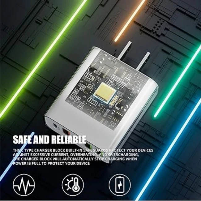 65W 5 Port Wall Fast Charger Adapter 1