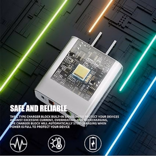 65W 5 Port Wall Fast Charger Adapter