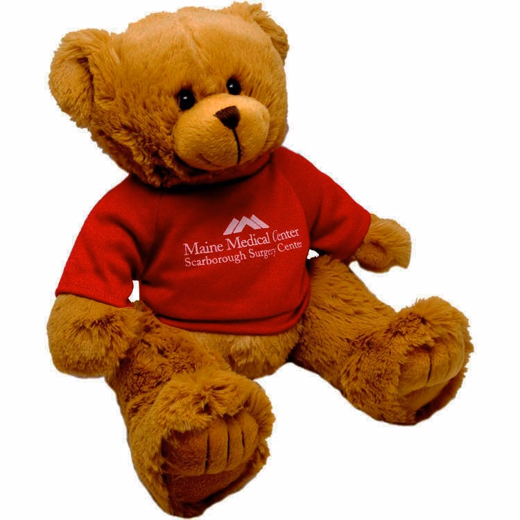 12" Tan Peter Bear with t-shirt and one color imprint