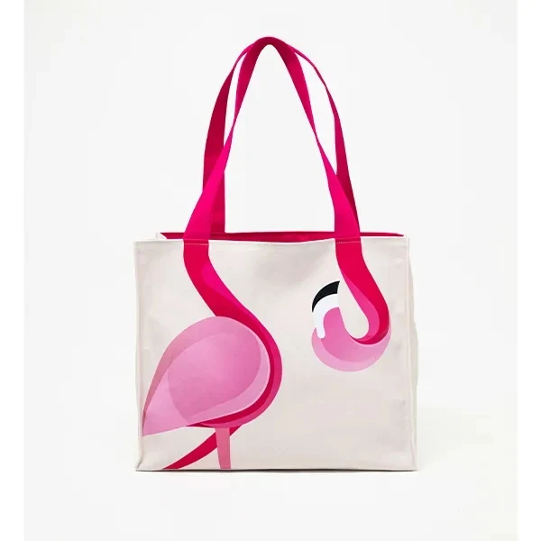 Sublimated Tote (Flamingo Style), custom tote bag with logo imprint 1