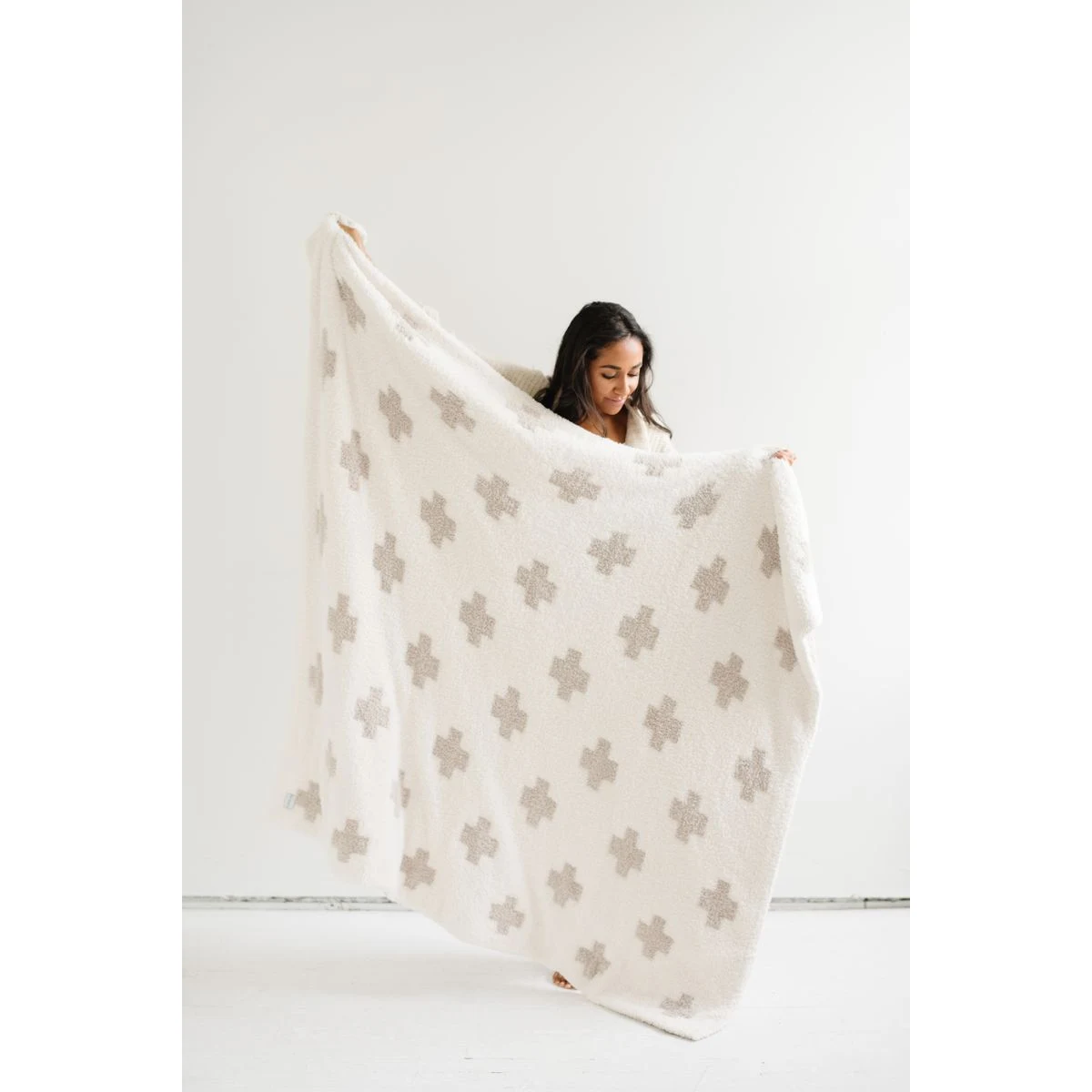 Double Layered Bamboni Swiss Cross-Throw Luxury Blanket (50x60) 1
