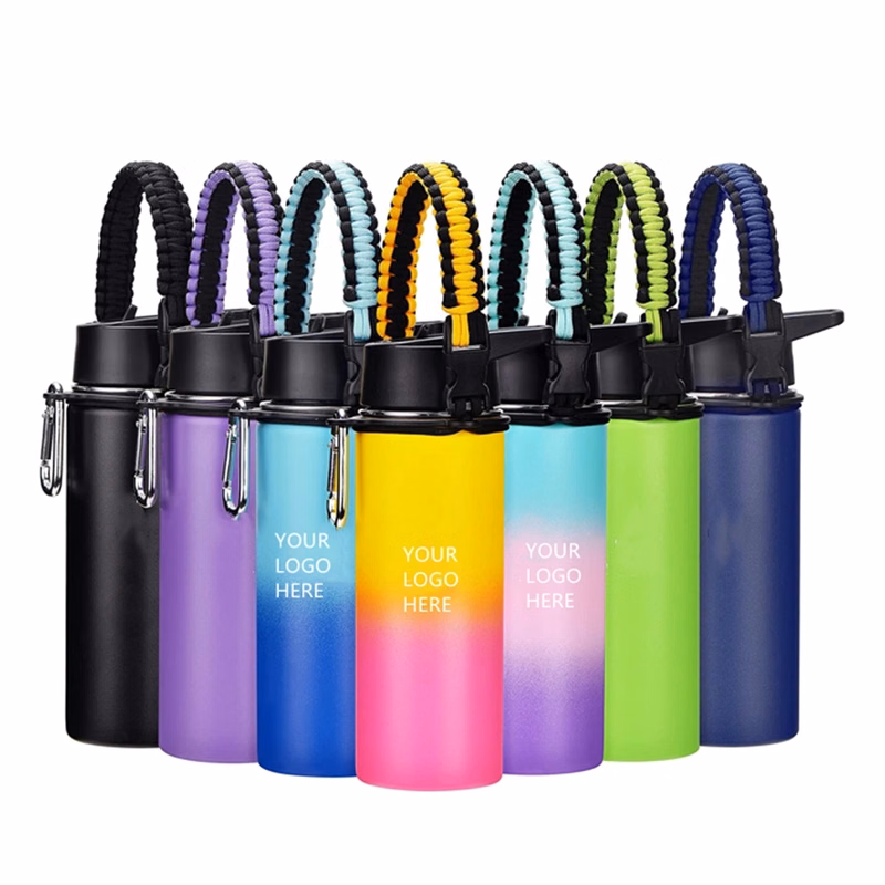 32 Oz Insulated Water Bottle With Straw Lid Paracord Handle