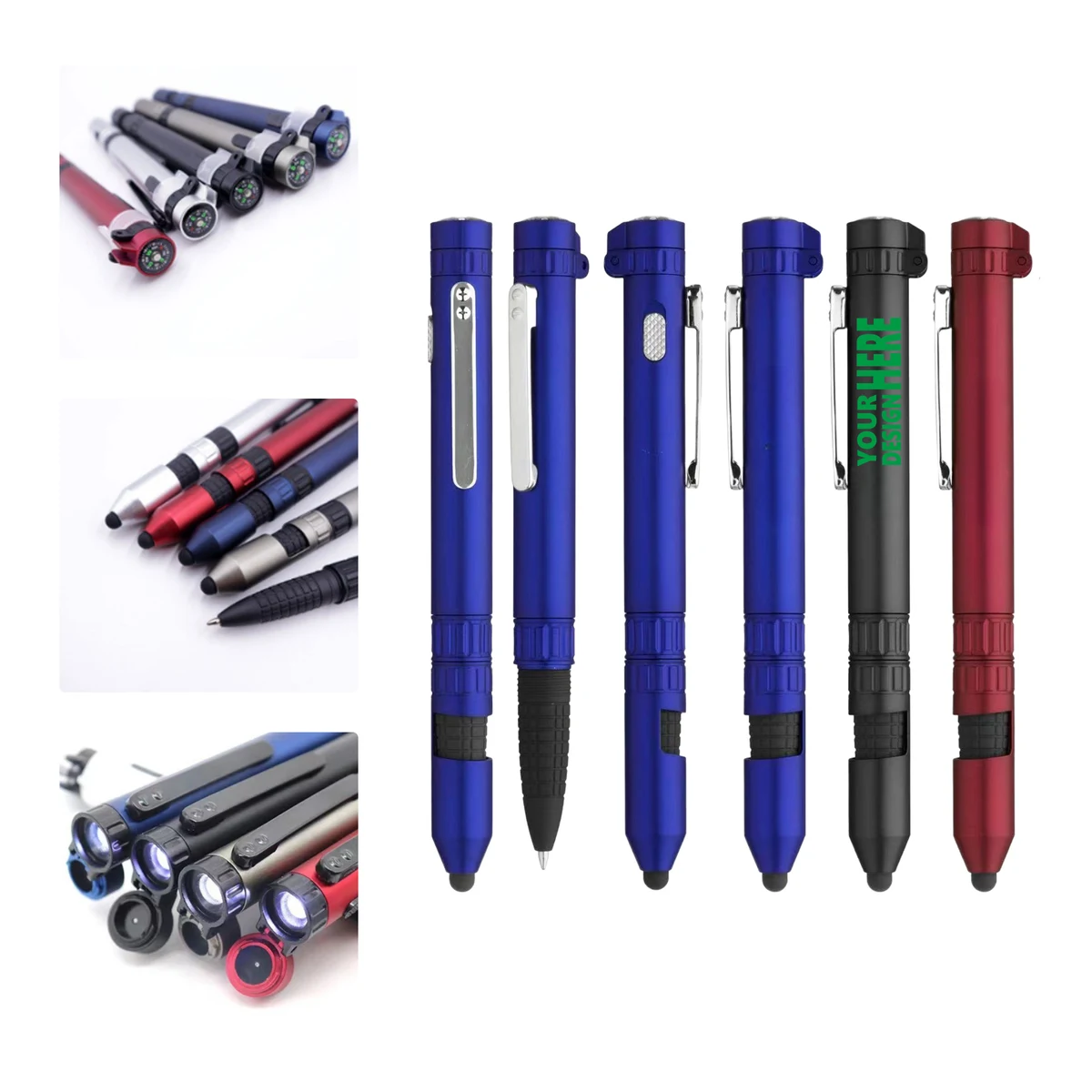 MOQ 50 Outdoor Multifunction Tool Pen with Compass 1