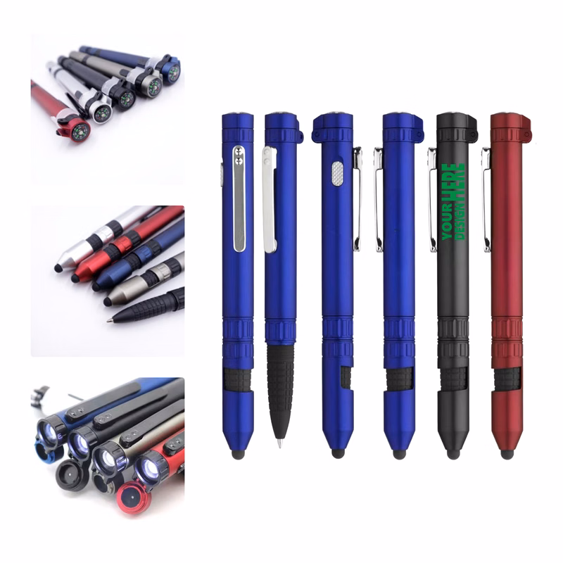 MOQ 50 Outdoor Multifunction Tool Pen with Compass