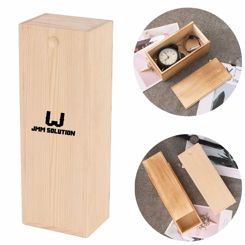 Vintage Wood Box With Slide Lid
