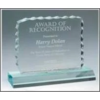 4 1/2" x 5 1/2" Jade Cracked Ice Acrylic Award 1