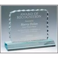 4 1/2" x 5 1/2" Jade Cracked Ice Acrylic Award