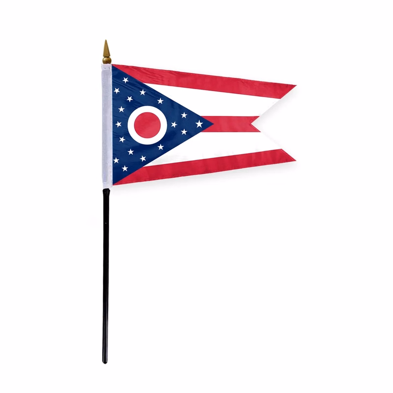4"x6" & 12"x18'' Ohio ePoly Printed Stick Flags