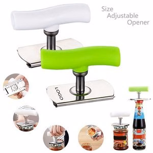 Adjustable Spiral Bottle And Jar Opener With Solid Plastic Handle