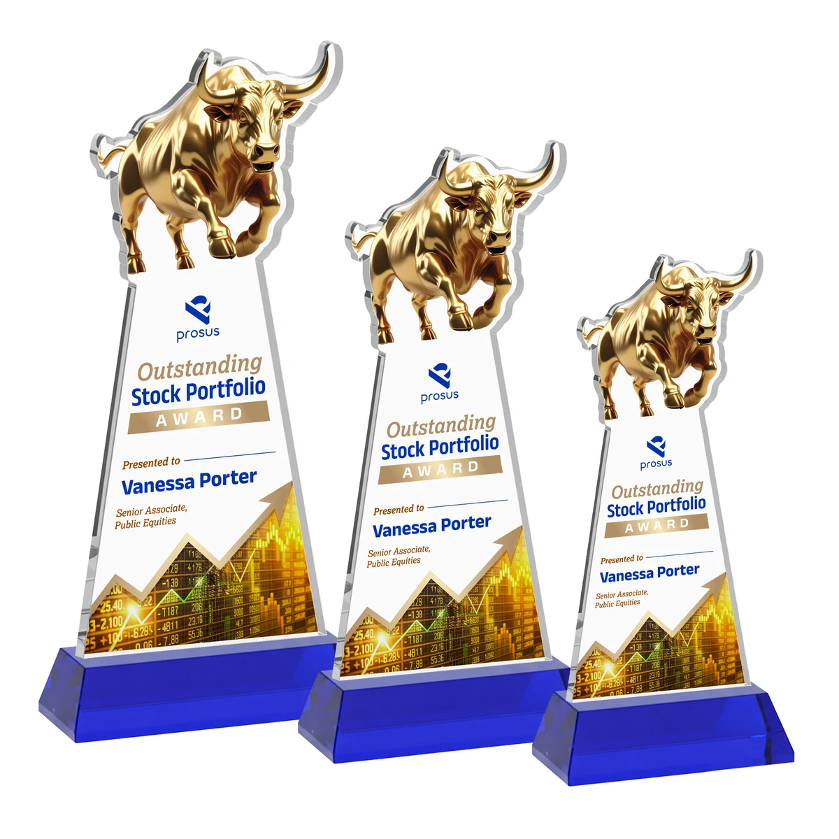 Raging Bull VividPrint™ Award on Hartford Base - Blue 1