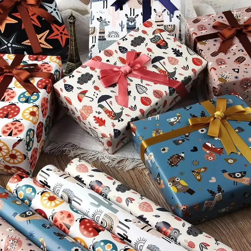28*197inch Custom Gift Wrapping Paper Roll 1