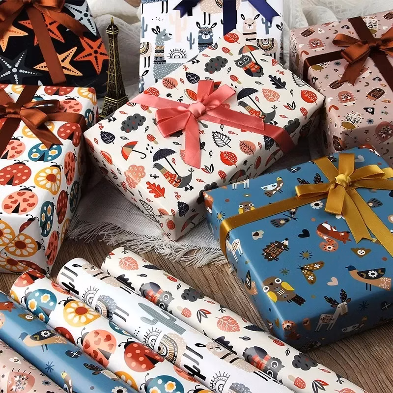 28*197inch Custom Gift Wrapping Paper Roll