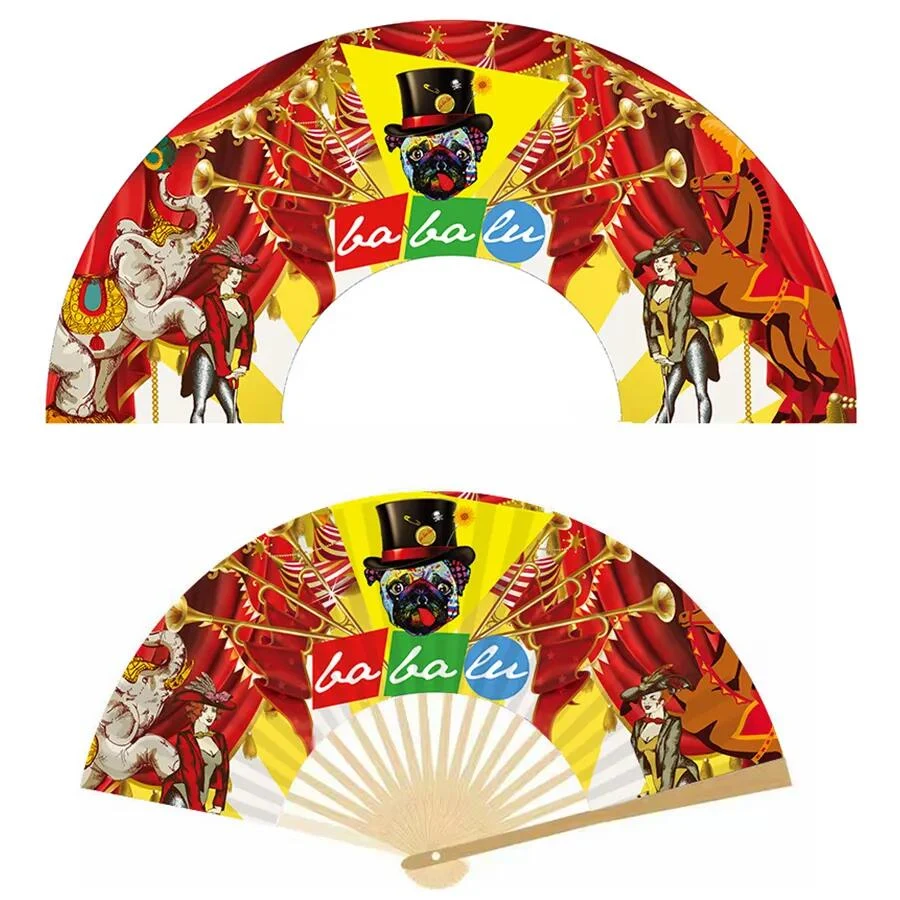 Foldable Paper Fans with Bamboo Handle 1