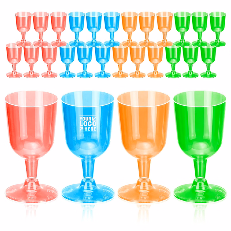 6 Oz Disposable Plastic Wine Glasses