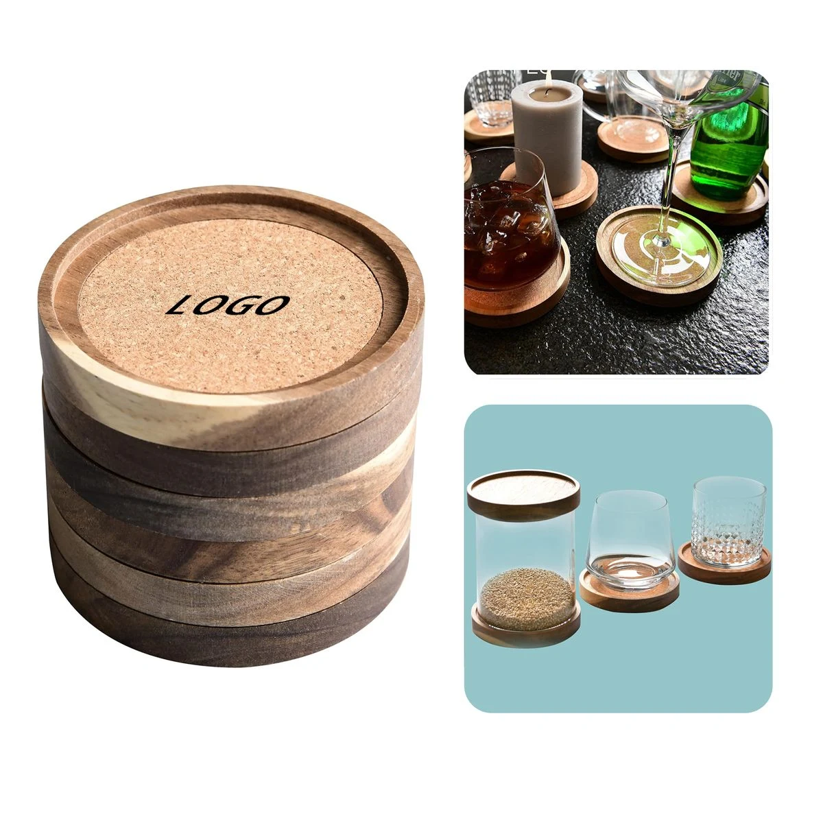 Wood Coasters Set 1