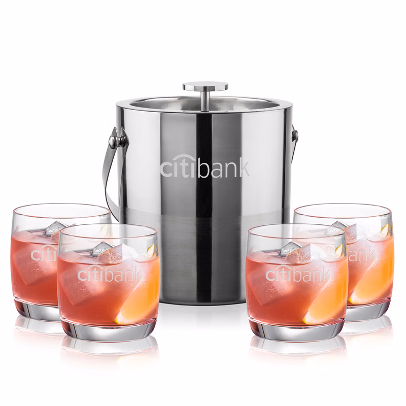 Catania Ice Bucket & Ritz On-the-Rocks Set
