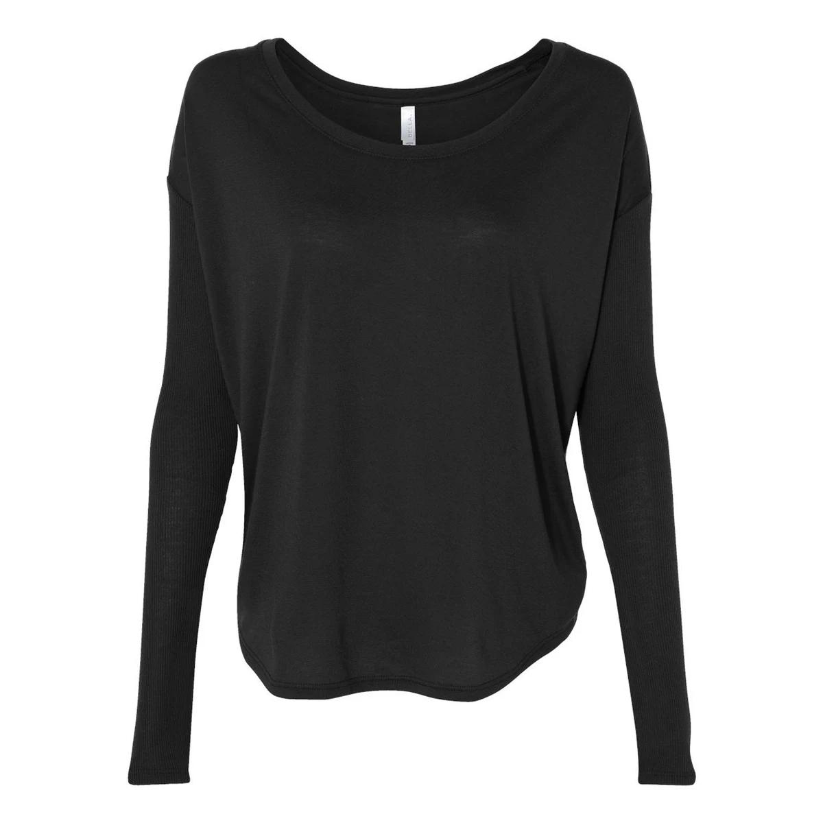 Women's Flowy 2x1 Ribbed Long Sleeve Tee - 8852 1