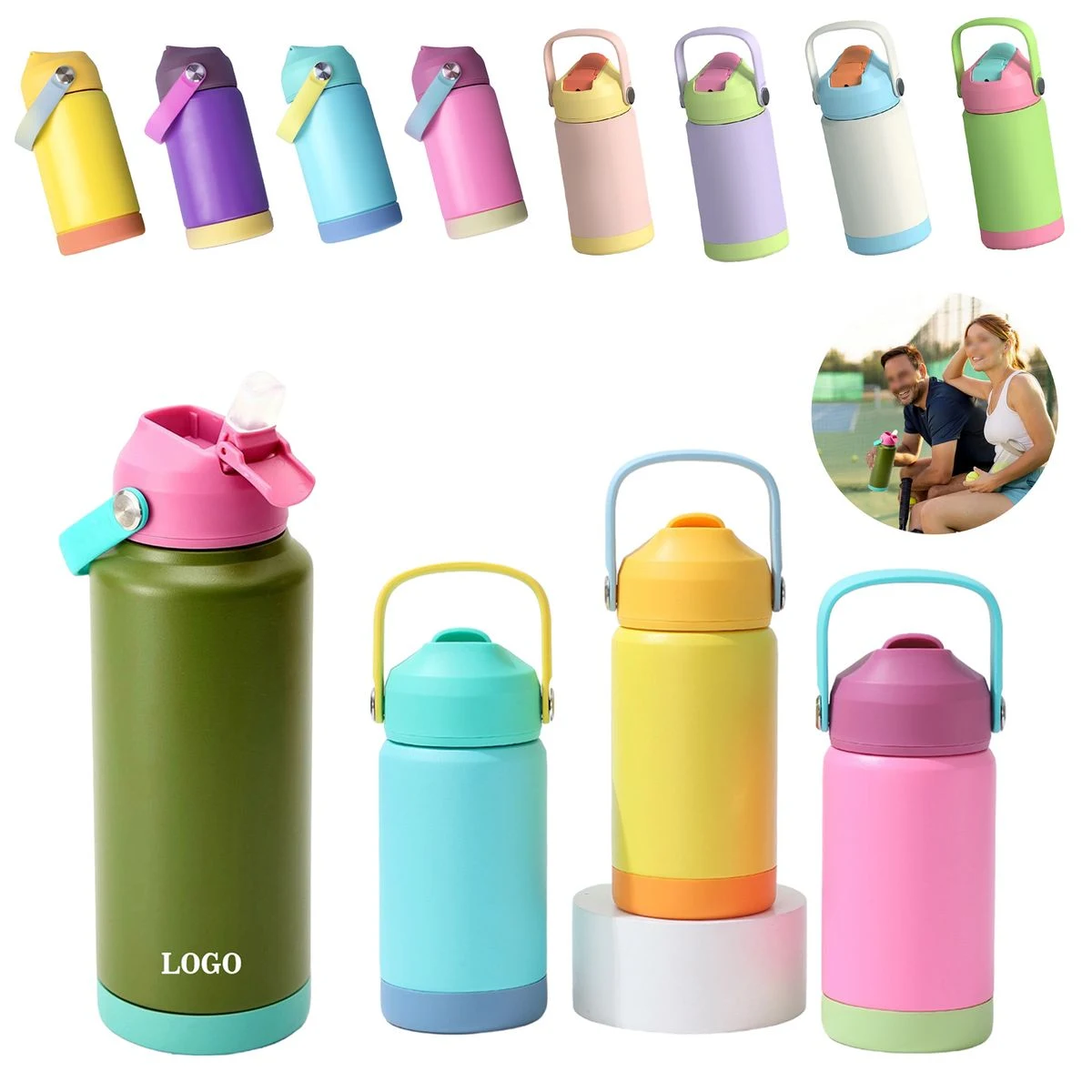 Modern Handle Insulated Water Bottle 1