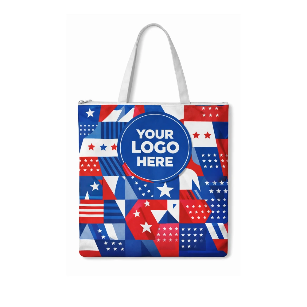 Promotional Tote Bag Full Graphics with Zipper Closure - 19"x16", custom tote bag with logo imprint 1