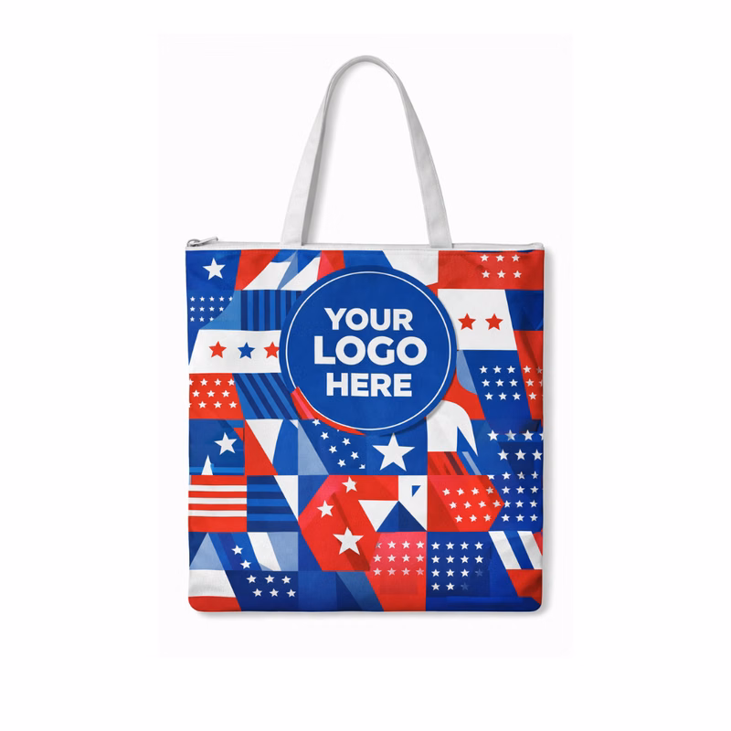 Promotional Tote Bag Full Graphics with Zipper Closure - 19"x16"