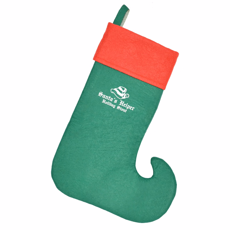 Felt Elf Stockings with a Custom Direct Screen Print