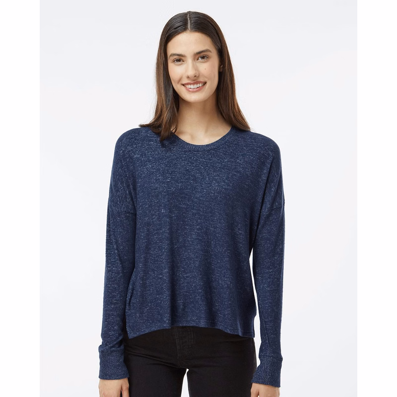 Women's Cuddle Fleece Boxy Crewneck Pullover - L06