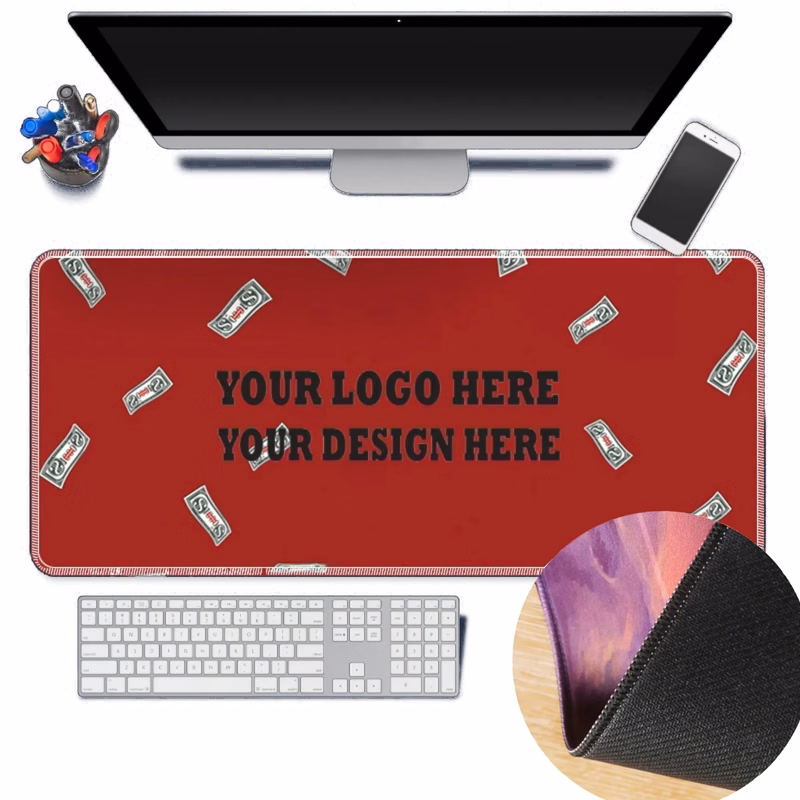 Personalized MOQ 20 PCS Nonslip Rubber Base Large Mouse Pad