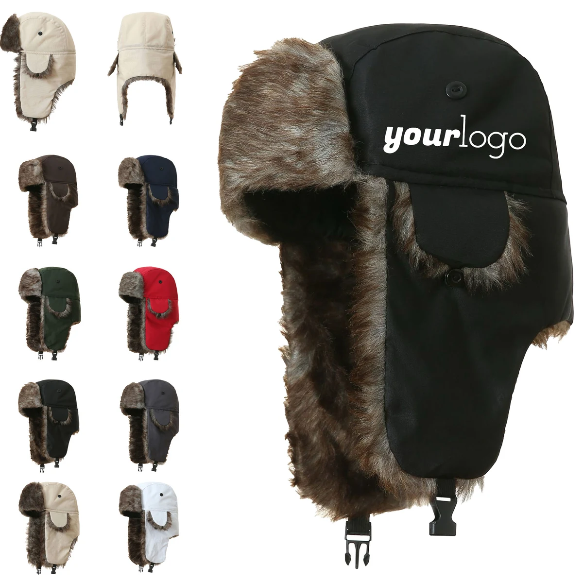 Water-Resistant Winter Trapper Hat with Faux Fur Lining 1