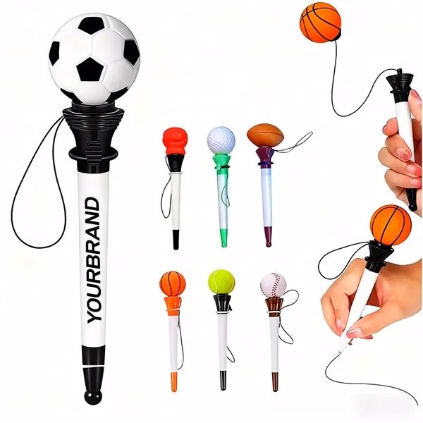 Custom Spring Action Sports Ball Pen — Lightweight Foam Writing Promotion