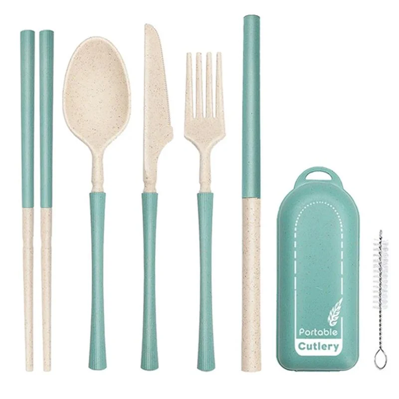 Wheat-plastic Reusable Utensil Set 7PCS 1