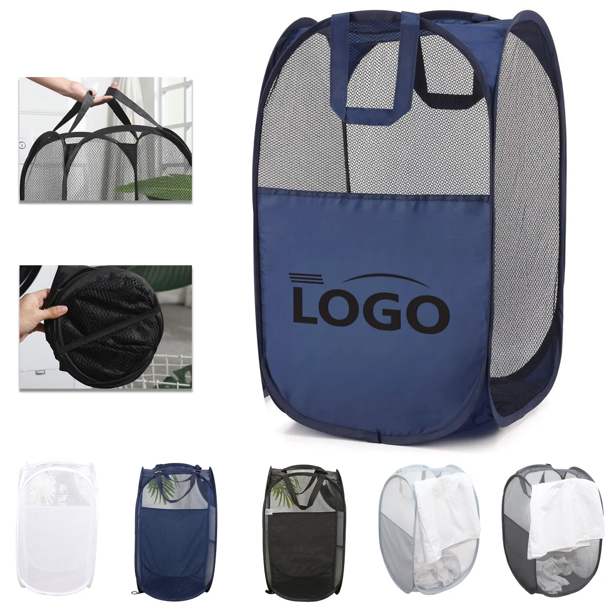 Foldable Polyester Mesh Laundry Basket 1
