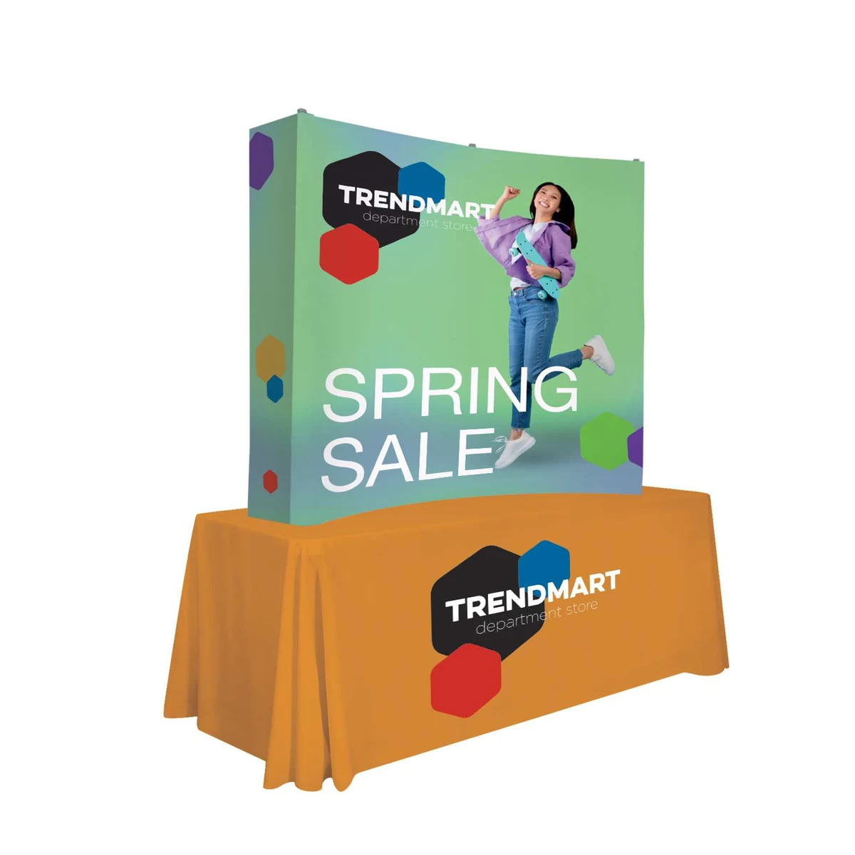 6' Curved Splash Tabletop Display Wrap Kit (Recycled Polyester Knit) 1