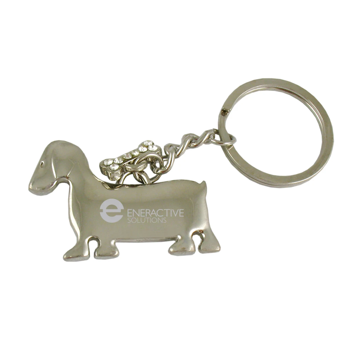 Dog with small Bone Key Tag (Key Chain, Keychain, Key chains)-CLOSE OUT 1