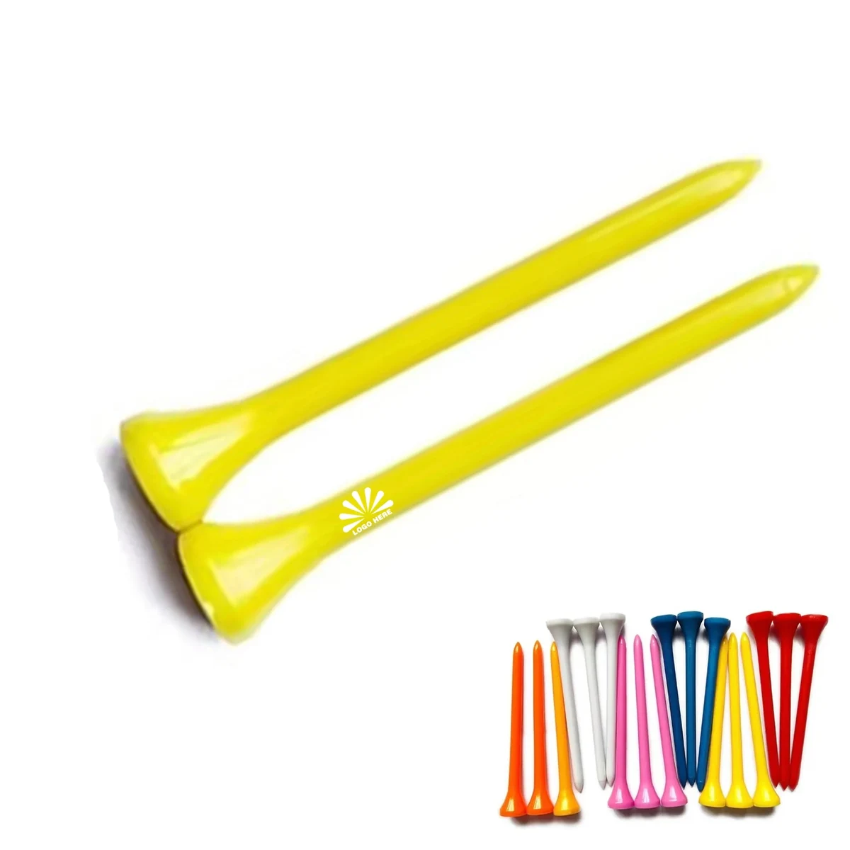Multicolor Plastic Golf Tees With Customizable Logo 1