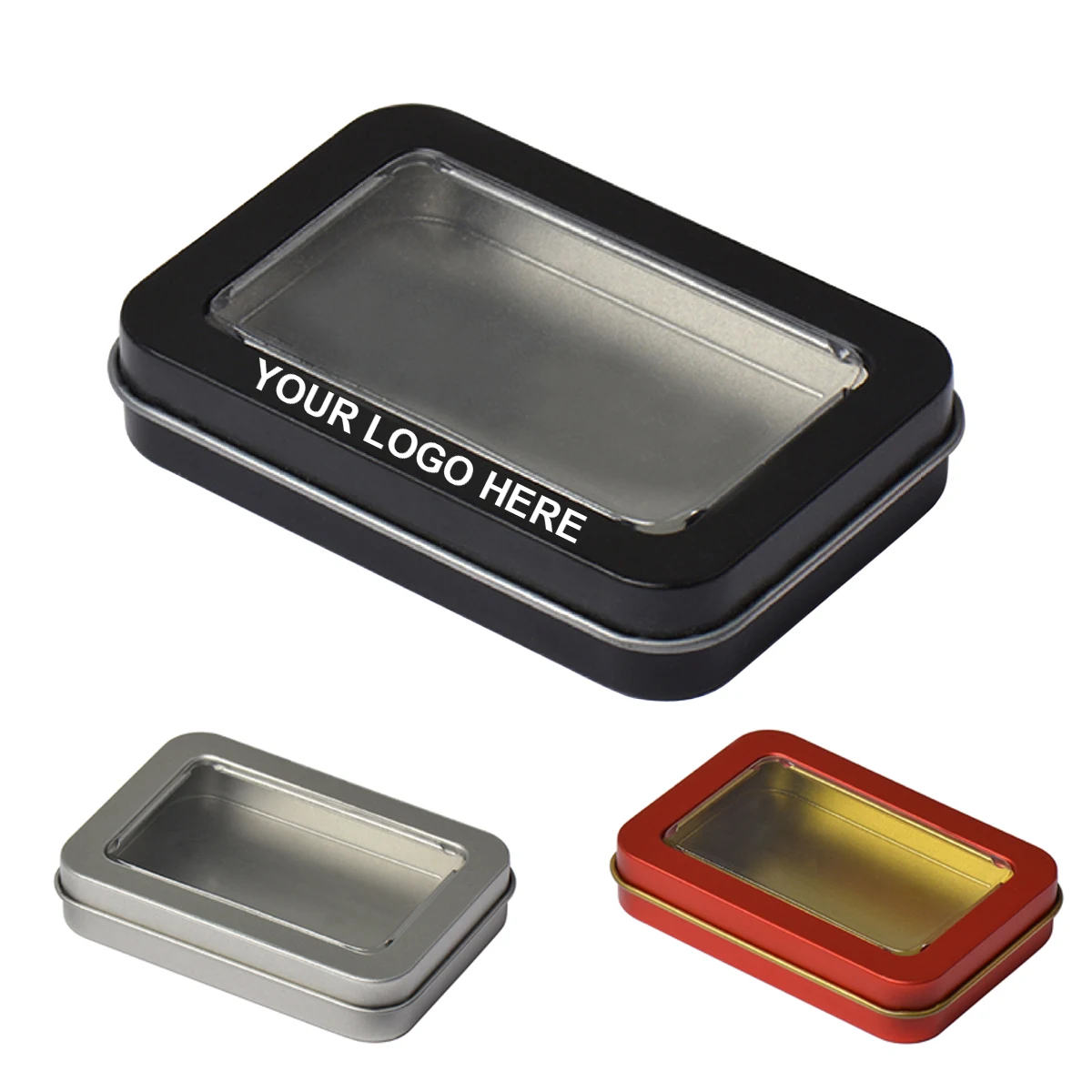 Storage Tin Box With Clear Top 1