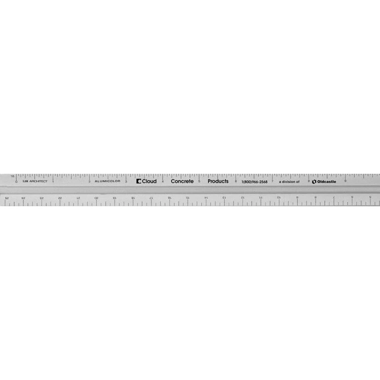 12" Left-to-Right "L2R" Architect Triangular Solid Scale - Aluminum 1