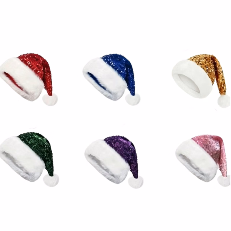 Customized Holiday Sequin Santa Hat