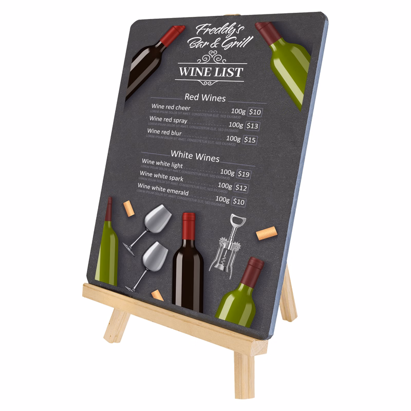 8 1/4" x 9 1/2" Wood/Slate Easel
